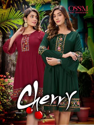 Cherry Vol 3 By Ossm Designer Summer Wear Short Kurti Collection